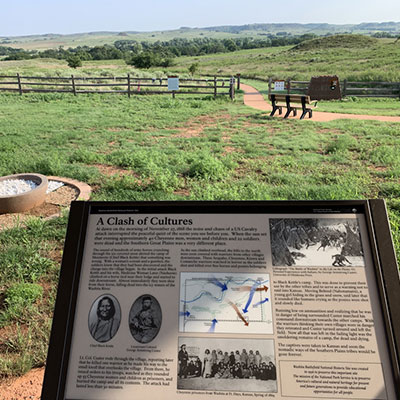 Sign at Washita Battlefield National Historic Site