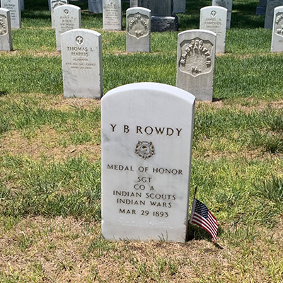 Medal of Honor Indian Scout Y.B. Rowdy’s grave at Santa Fe National Cemetery
