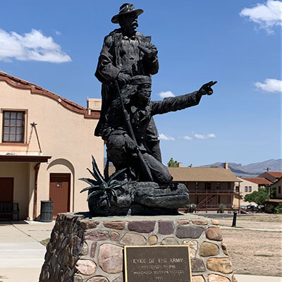 Indian scout sculpture at Fort Huachuca