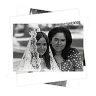 Photo of mother and daughter at quinceanera