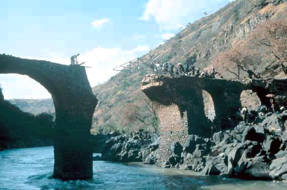 span hangs precariously