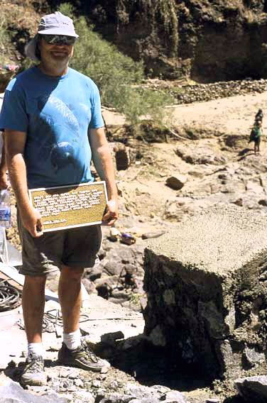 Gary readies the brass bridge plaque