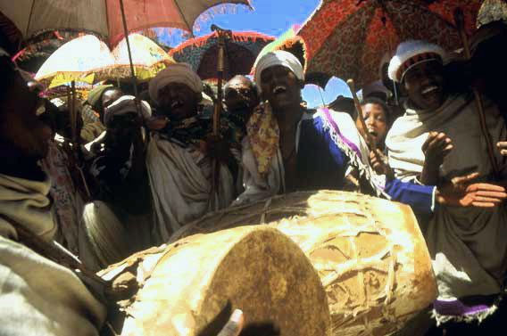 priests from the local Ethiopian churches celebrate