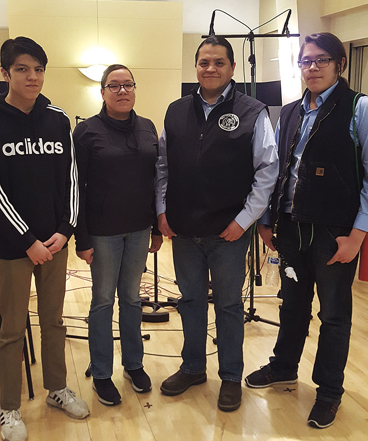 André Picard Jr. and family at WSU recording studio