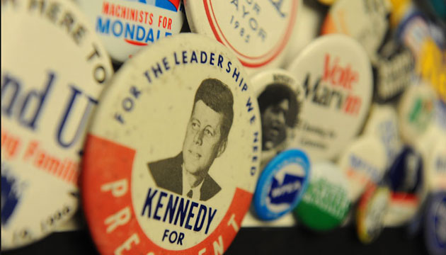Historical political campaign buttons