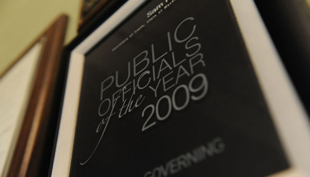 2009 Public Official of the Year listed in Governing magazine
