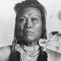 Black and white photo of Sam Morris of the Nez Perce Tribe