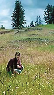 Barbara Hellier in a field