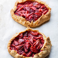 Two strawberry galettes