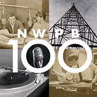 collage of vintage images from public radio at Washington State College