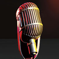 Vintage microphone once used by Northwest Public Broadcasting