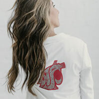 Kelsey Knutson with WSU Cougar head shirt