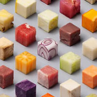 Food cut into cubes