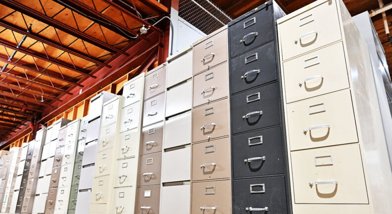 Filing cabinets at WSU Surplus