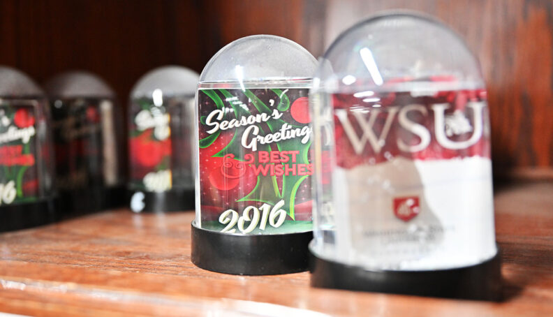 WSU snowglobes at WSU Surplus