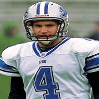 Detroit Lions kicker Jason Hanson on the field