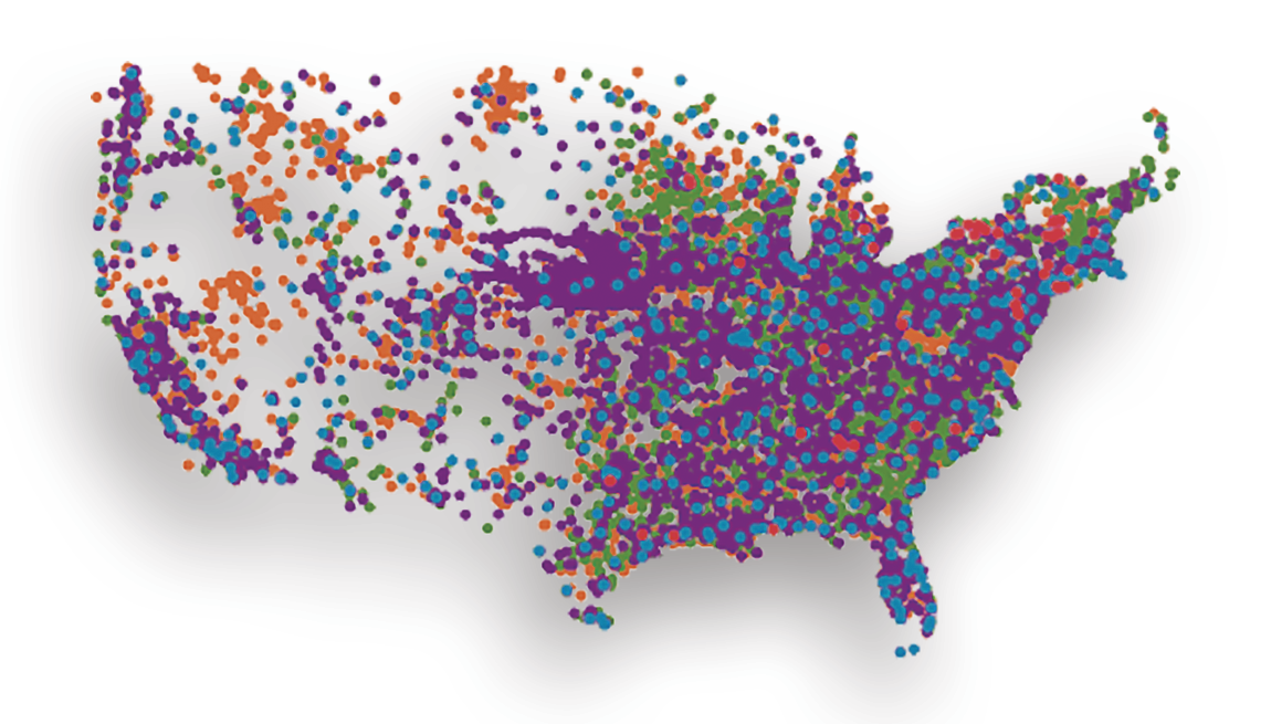 US map showing suspected PFAS industrial discharges