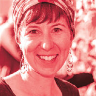 Nicole Coco Umiker close-up in a crimson tone