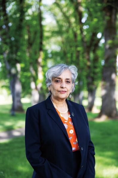 Jayathi Murthy portrait with a background of trees