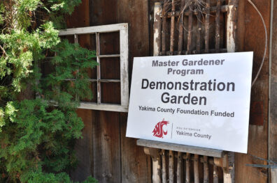 Sign for the Master Gardener Demonstration Garden in Yakima County
