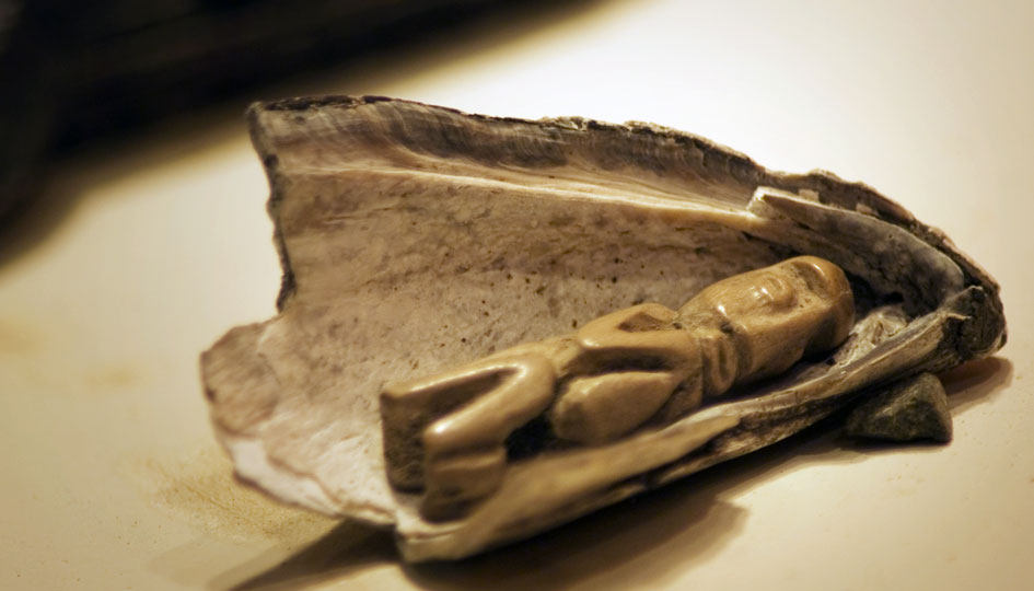 Carving from whale bone