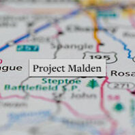 Map of eastern Washington state with label that reads Project Malden