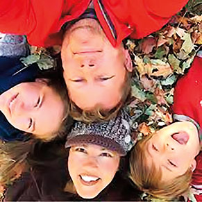 People lying in the leaves