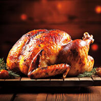 Whole roast turkey