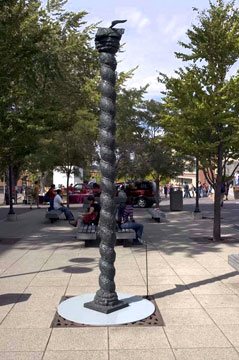 Green Dress with Moths sculpture