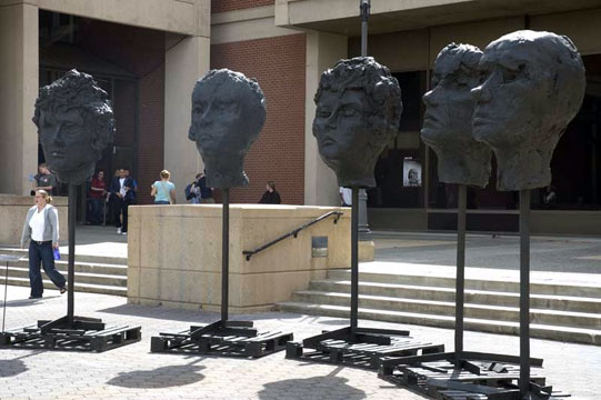 Five Large Heads in London sculpture