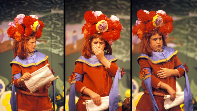 Flute the bellows mender rehearses his role