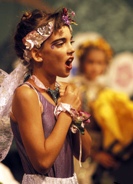 Titania's graceful fairy sings an Elizabethan lullaby