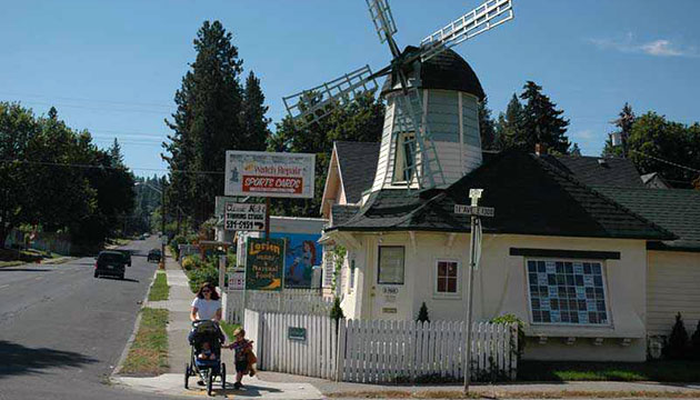 Cambern Dutch Shop Windmill Building, southwest corner, 11th Ave. and Perry St.