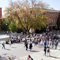 Students on Glenn Terrell Mall at WSU