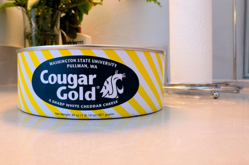 Can of Cougar Gold cheese