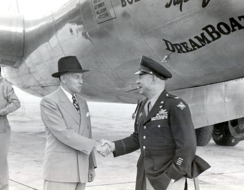 Pangborn with Lieutenant General Clarence S. Irvine