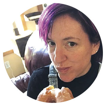 close-up of Valerie Terry eating