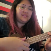 Reanne L. Nakapa’ahu with a ukulele