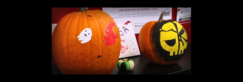 decorated pumpkins by Associated Students Everett
