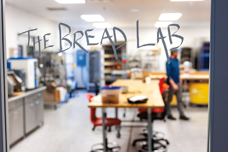 Sign says The BreadLab on the glass door of WSU Breadlab