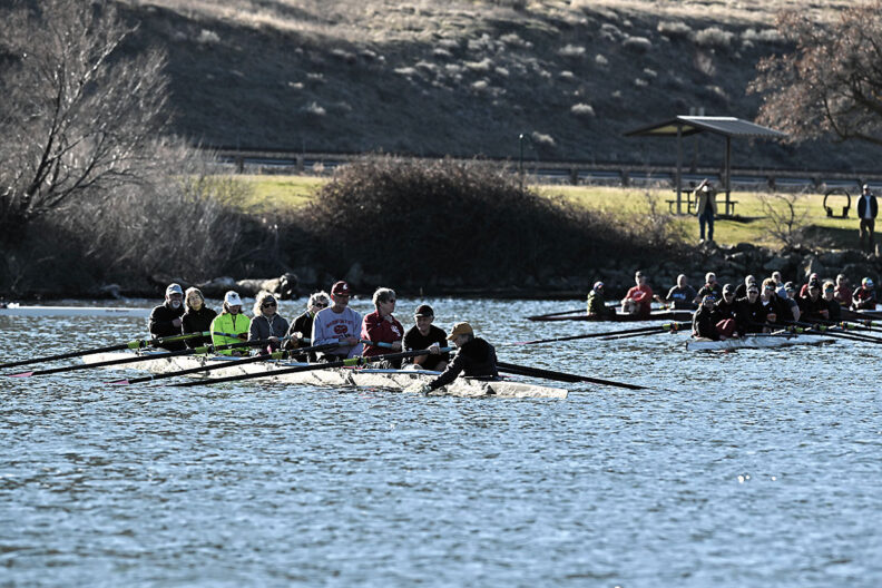 Rowing shells on the Snake River