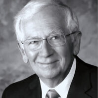 Closeup portrait of Donald Dillman in black and white