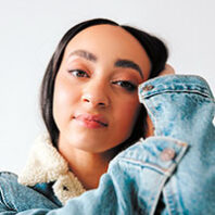 Vonnai Phair in a denim jacket