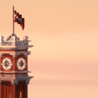 WSU Bryan Hall clock tower built in Minecraft