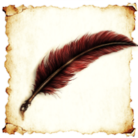 Feather quill on old parchment