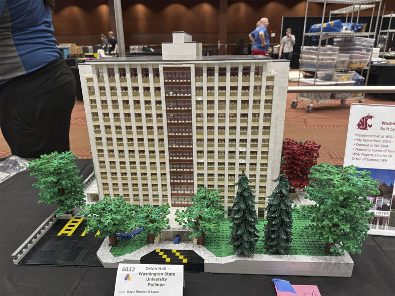 LEGO model of Orton Hall at Washington State University