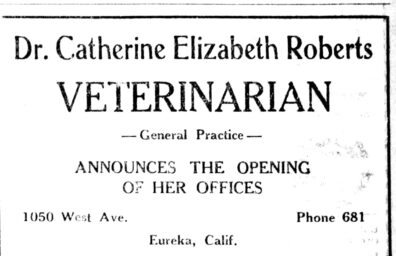 newspaper clipping of announcement of opening practice at 1050 West Avenue, Eureka