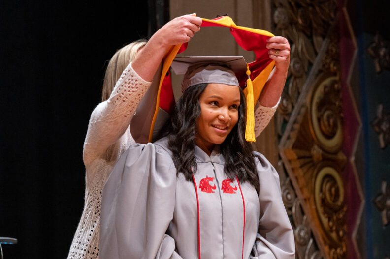 Student getting hooded