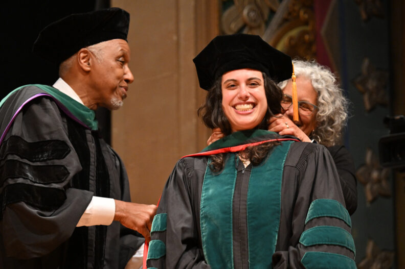 Student getting hooded