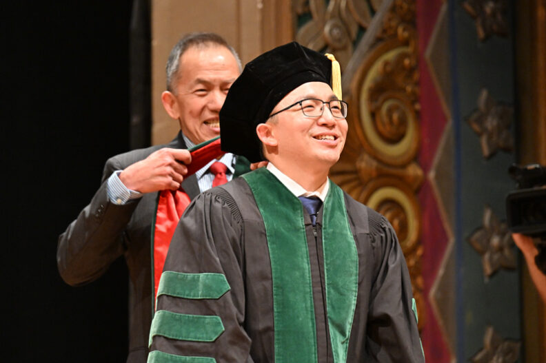Student getting hooded